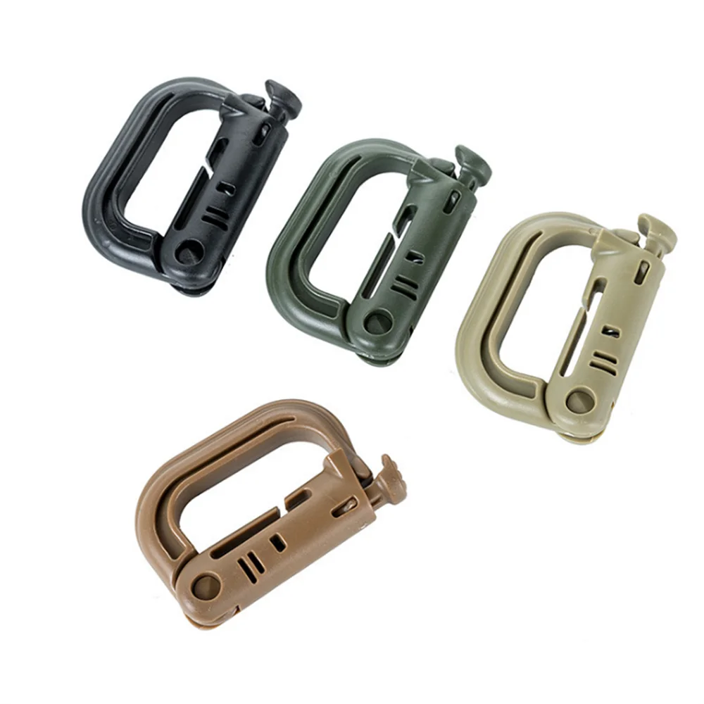 Custom plastic molle tactical backpack EDC shackle D ring locking climb mountaineering buckle carabine clip snap hook keychain