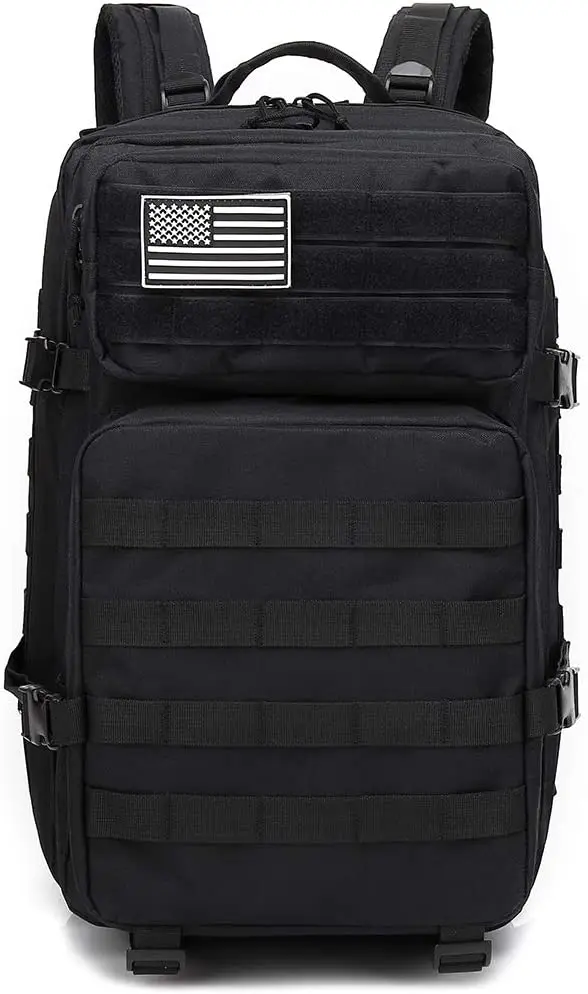 Custom Logo Molle Rucksack 45L Tactical Backpack Assault Bag With Waterbottle First Aid Holder