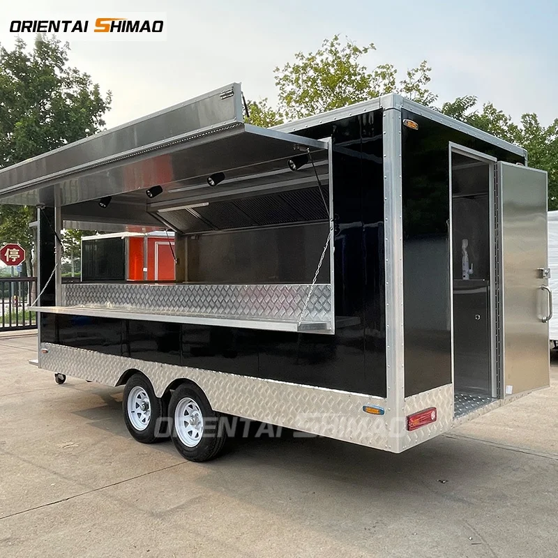 Hot sale fast concession mobile food trailer taco Europe standard cart with service window cabinet in USA chinese food truck