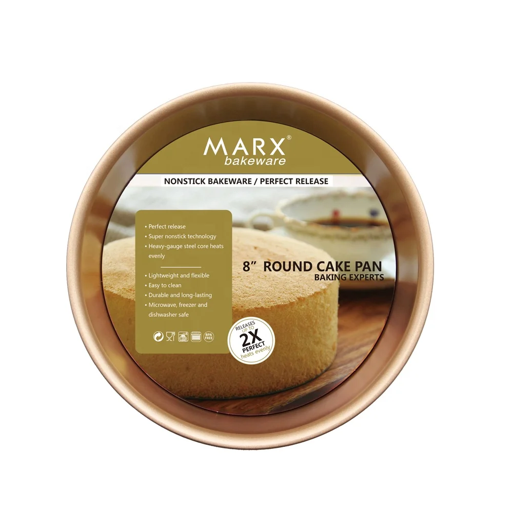 
Nonsitck 8 inch Quick Release Gold round Baking Cake Pan With Removable Bottom.Wholesale Bakeware Tools 