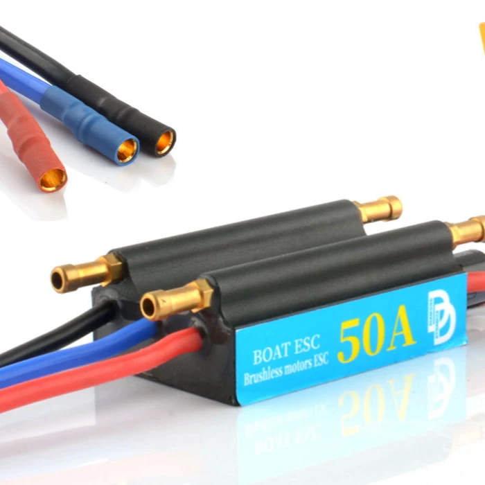 Водонепроницаемый бесщеточный электронный регулятор скорости DD 50A ESC с разъемом XT60 и 3 5 мм банановой головки для модели корабля радиоуправляемой лодки