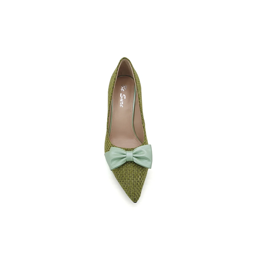 2022 New Color Onion Green Candy High Heel 7 Colors Elegant Ladies Stiletto Women Haif Shoes Wedding Pumps With Bow