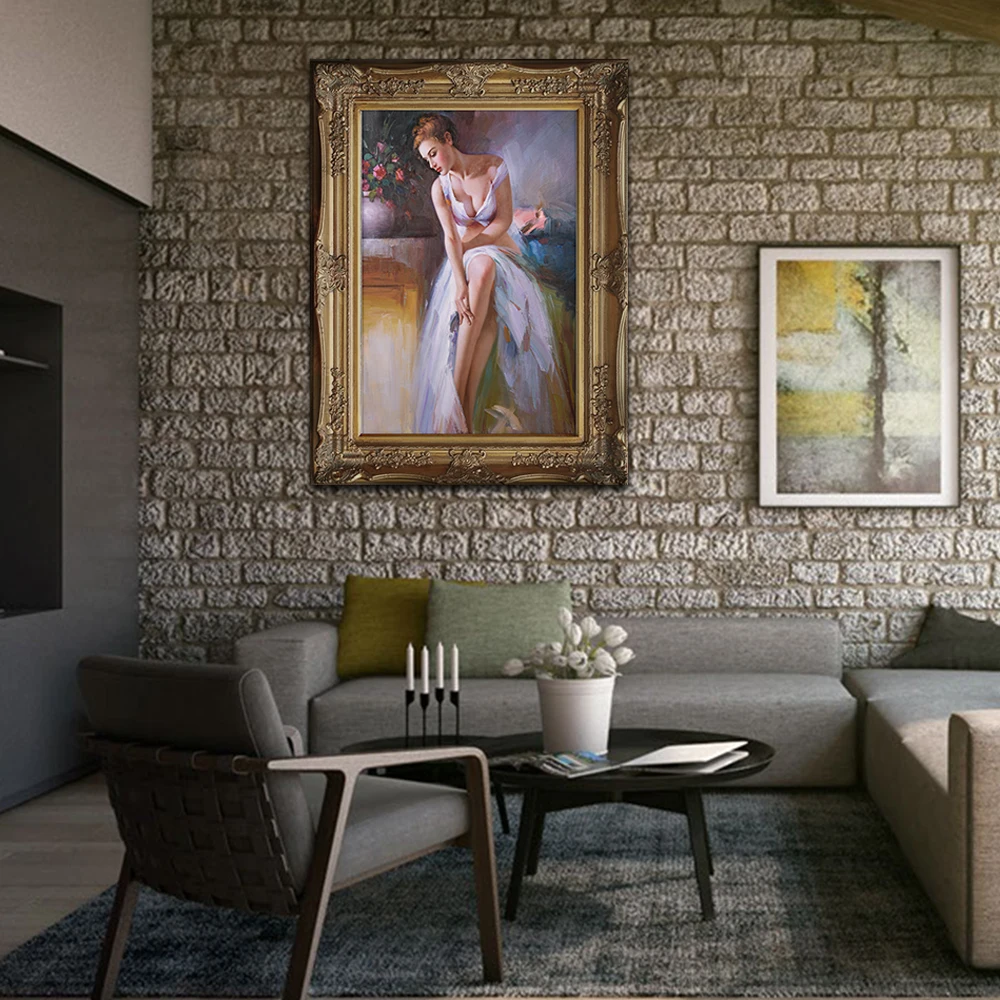 Modern High Quality Customizable Dress Girl Printed Portrait Paintings Wall Decor