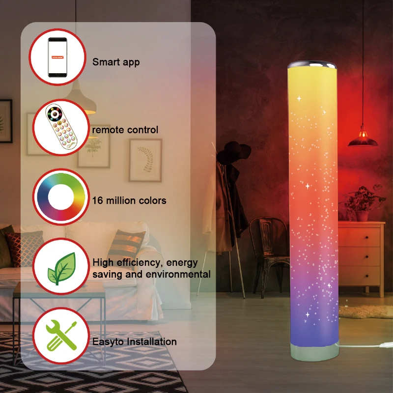 Tuya Floor Lamps For Living Room Bedroom Study Led Lights Decoration Home Room Decoration Standing Lamps Art Decor Luminaires