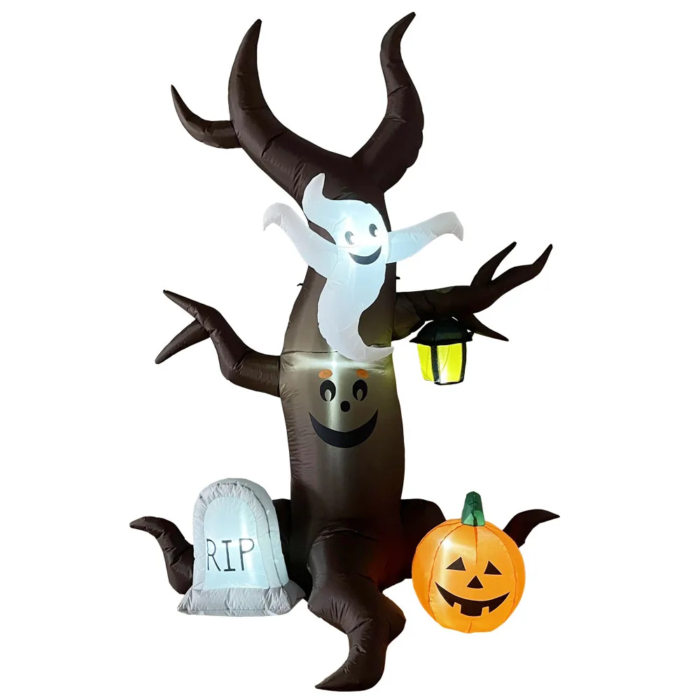 2.4m Custom Size Halloween Inflatable Outdoor Pumpkin Tree Customized Ghost Tree Inflatable For Halloween party