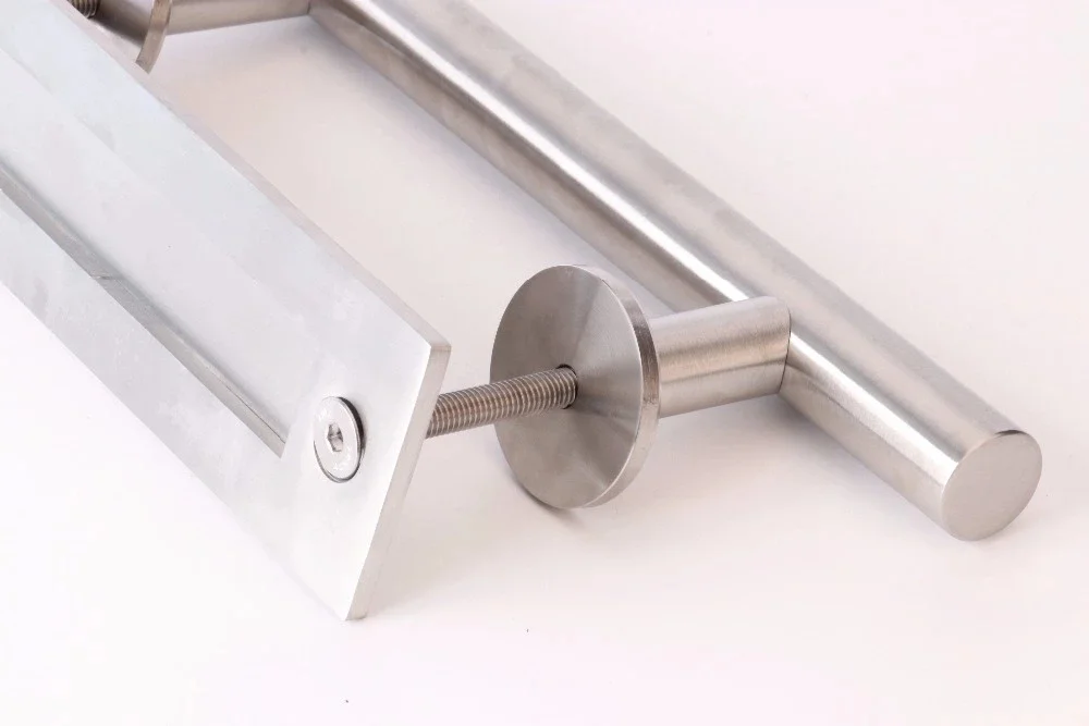 Stainless Steel Barn Door Handle With Flush Pull Industrial Silver Barn Door Hardware Handle