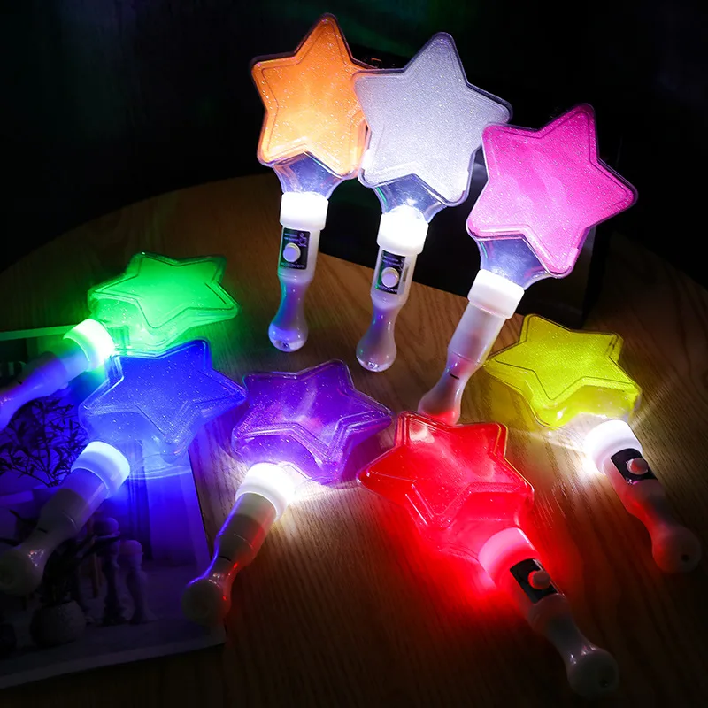 Wholesale Colorful Star Shape LED Sticks Flashing Led Light Up Star Stick For Concert Party Supplies