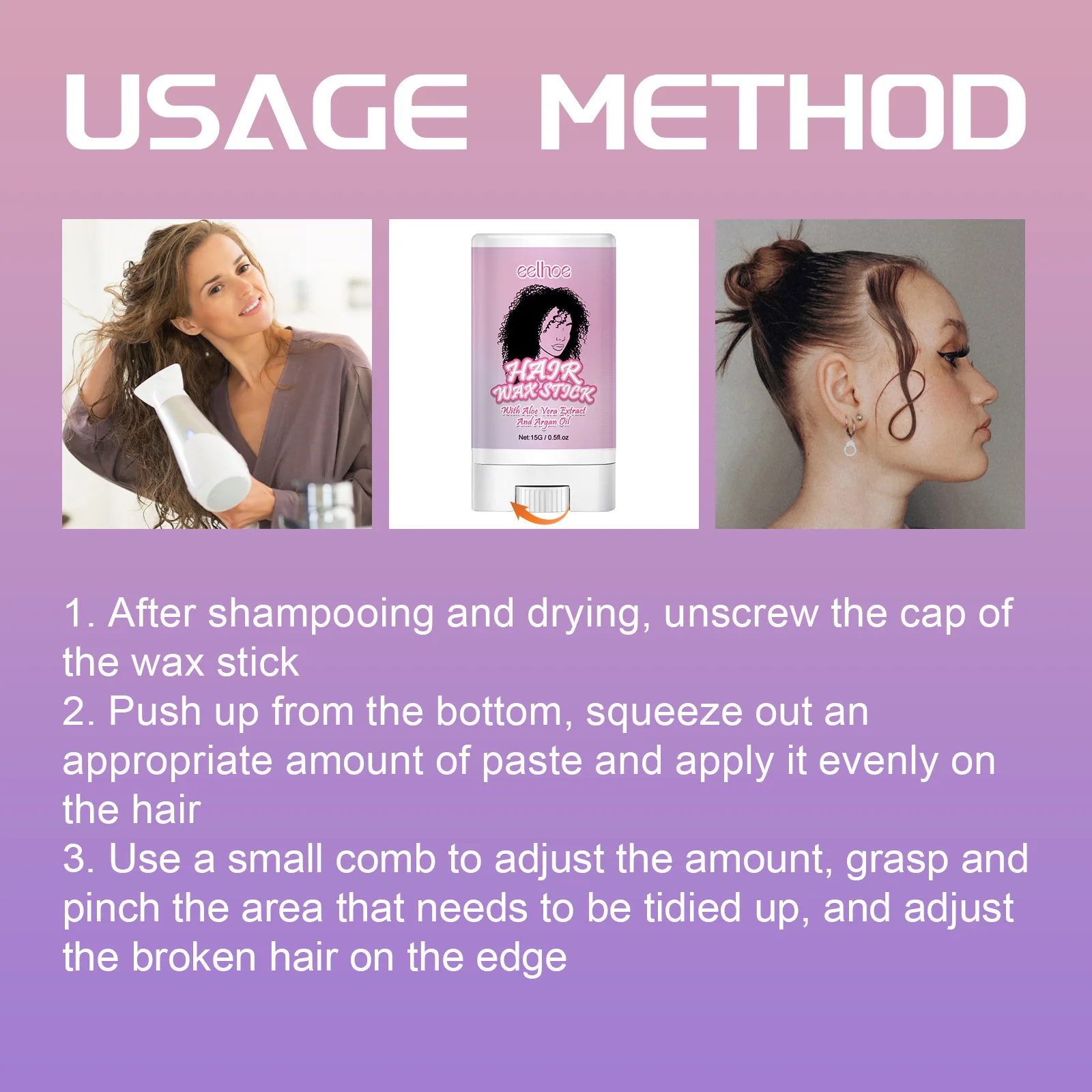 Broken hair Finishing Wax stick Styling Finishing cream small broken hair hair finishing
