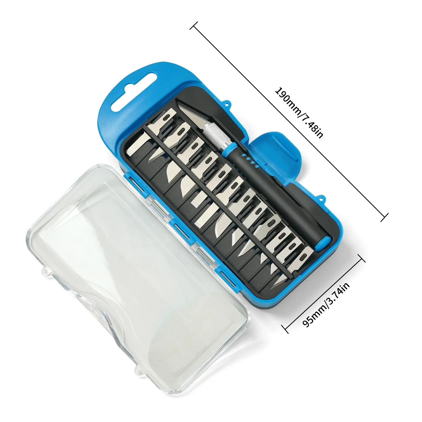 Aluminum Overmolded Plastic 15PC Precision Craft Knife Set For Scrapbooking
