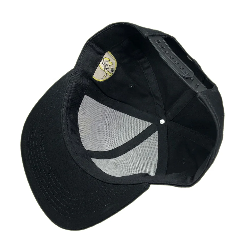 Custom fashion black 6 panel 3d embroidery flat bill topi men gorras snapback hats cap wholesale