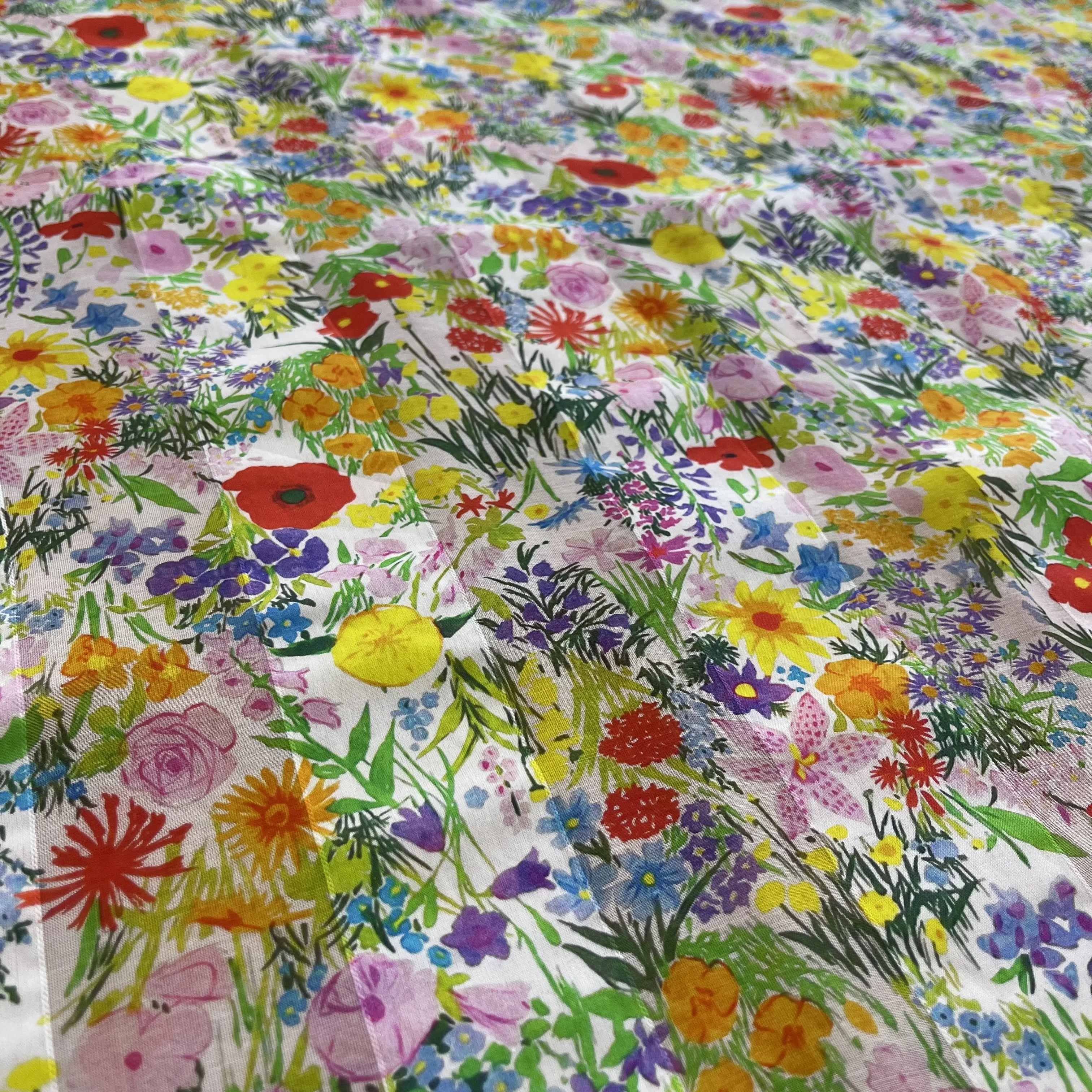 silk cotton fabric stripe pattern jacquard custom print  fabric