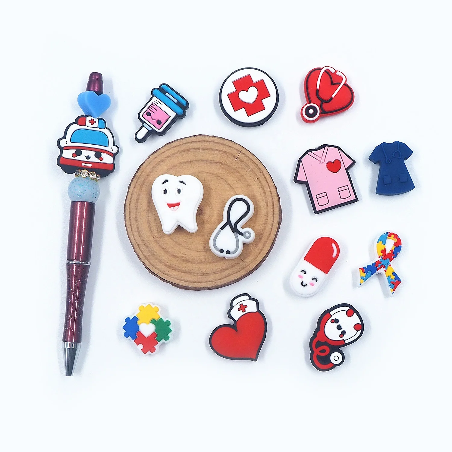 Promotion DIY Bracelets Necklace Teether Teething Pearl Ball Medical Series Silicone Beads Bulk