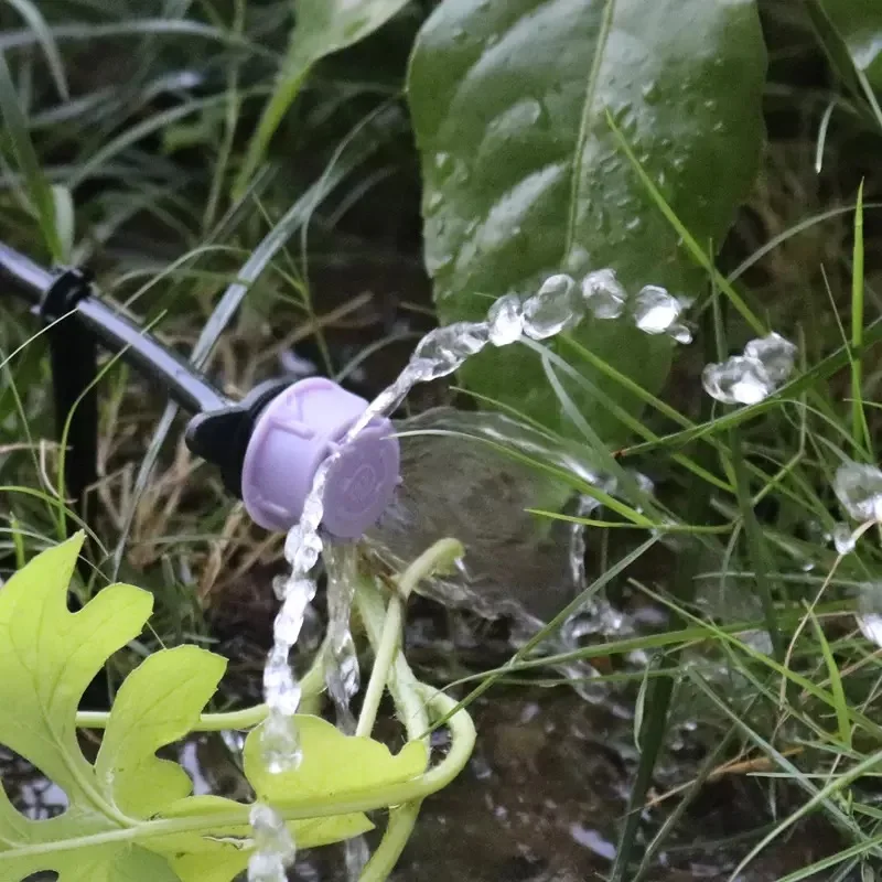 Watering Drip Irrigation Fittings Flux Adjustable Five Holes Purple Color Garden Irrigation Dripper