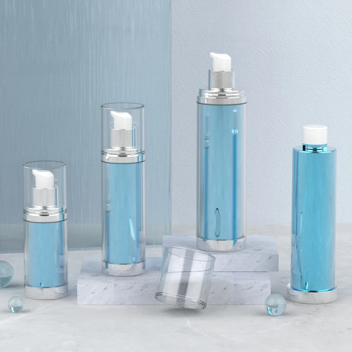 2022 New design replaceable 30ml 50ml 100ml airless pump serum lotion bottle for skincare cosmetic packaging