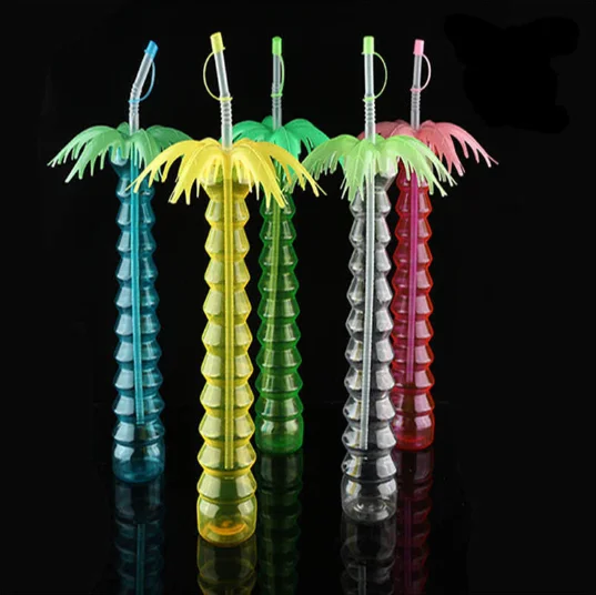 Cute Gifts 500ML Bottles Plastic Water Bottle Portable Led Palm Tree Yard Slush Party Cup