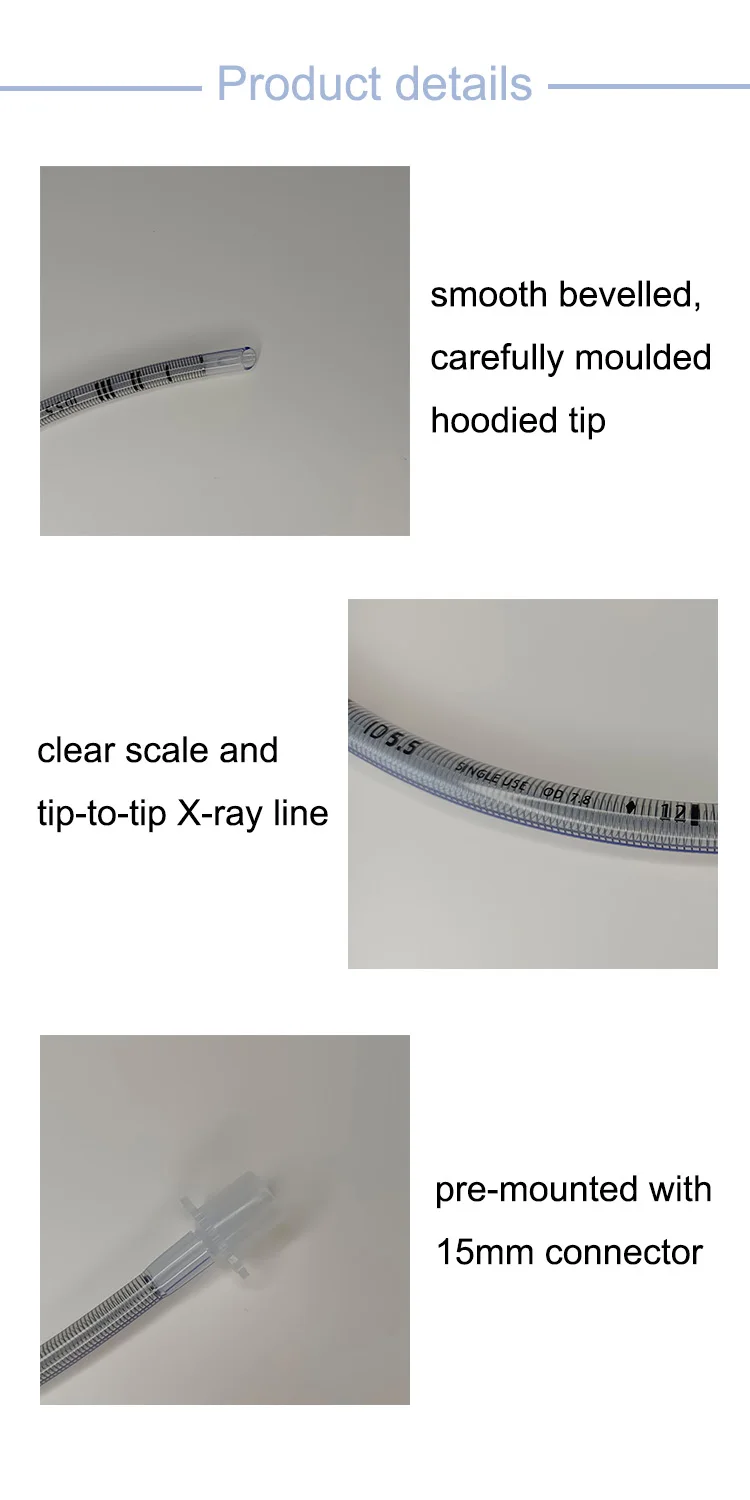 High-Quality Uncuffed Reinforced Endotracheal Tube: Durable, Flexible, Safe for Intubation Ideal for Critical Care Settings