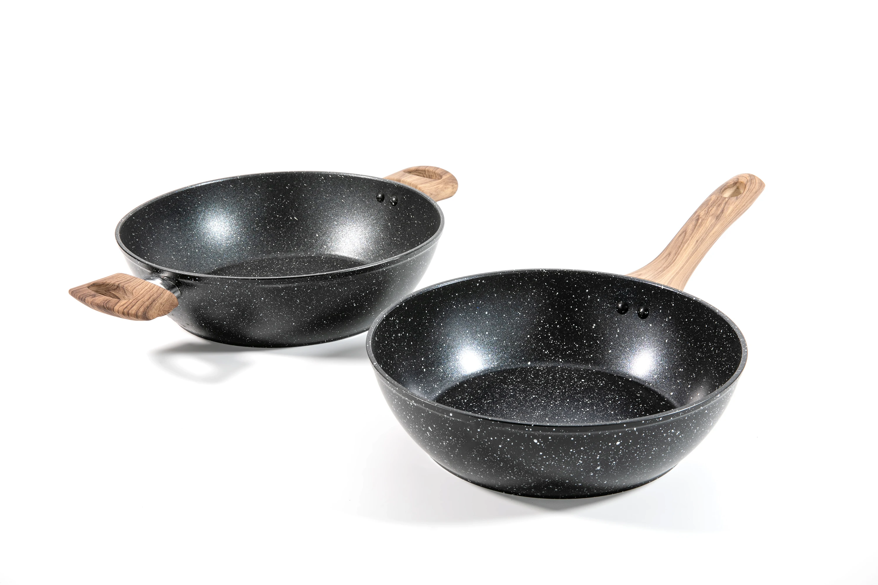 Marble Best Selling non stick Deep Fry Pan Kitchen Pan with Black Marble Nonstick Coating stone-coated deep fry pan