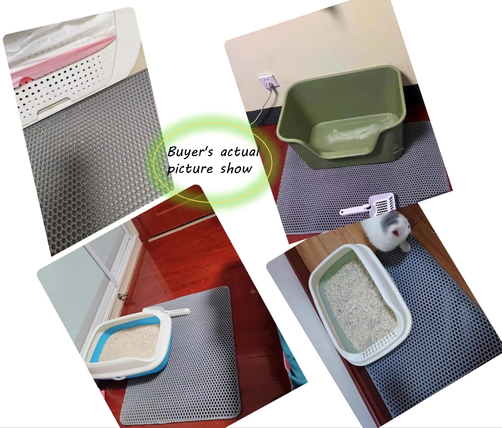 Wholesale hot selling Cat Litter Mat Double Layer Waterproof Urine Proof Trapping Mat Cat  Anti-Tracking Litter Mat