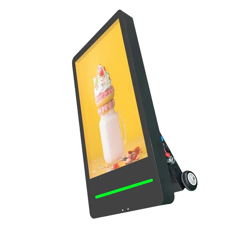 Outdoor 32inch Lcd Portable Advertising board High Brightness 1800 nit Waterproof Movable Kiosk Foldable Battery Digital Signage
