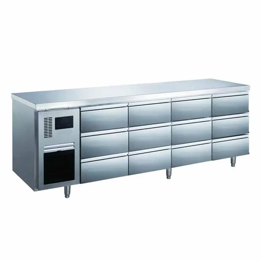 Banco comercial de dos puertas Commercial Stainless Steel Under Counter Refrigerator 2 doors