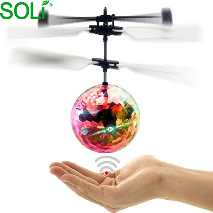 LED Colorful Inductive Flying Helicopter Magic Flying Ball With Music Light