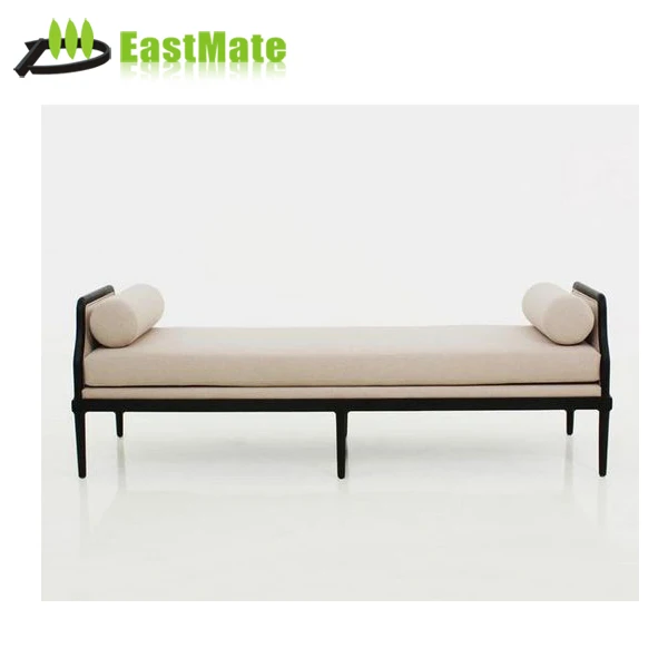 Factory direct Wooden Frame bench with bolster pillows bed end stools