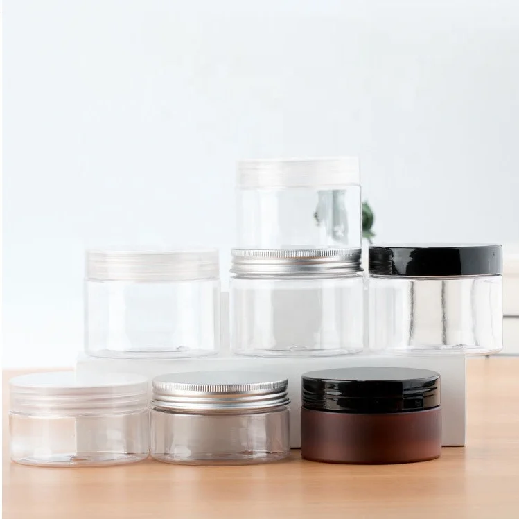 nh wholesale empty plastic pet plastic food jar with lid clear pet plastic jar