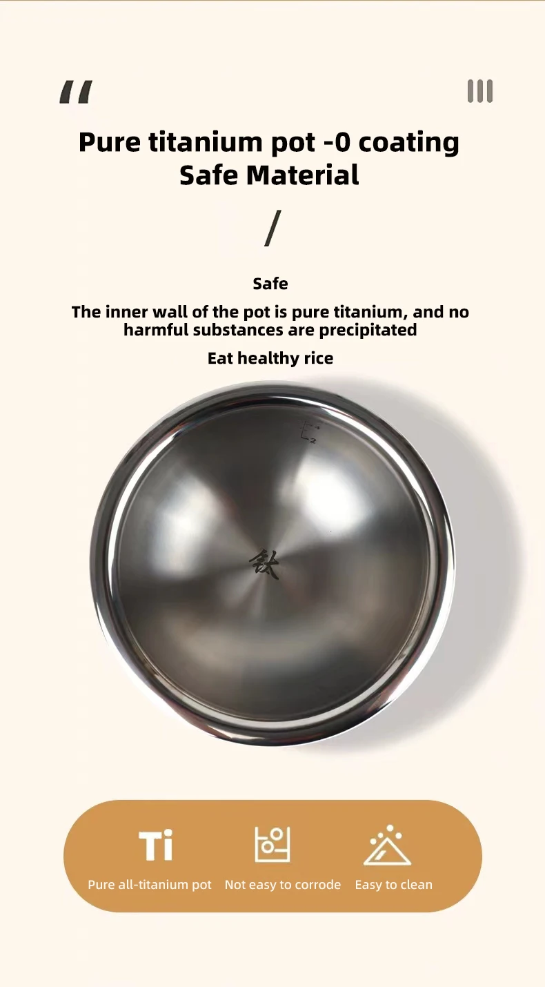 Electrical Portable Household Healthy 2.5L 500W Titanium ineer 3D heating Touch type touch screen Intelligent Rice Cooker