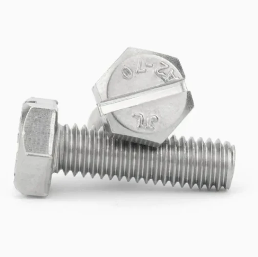 AISI B7 Stainless Steel Construction Hardware Full Threaded Slotted Head Hex Screw Bolt Metric Size 201/304 DIN Standard