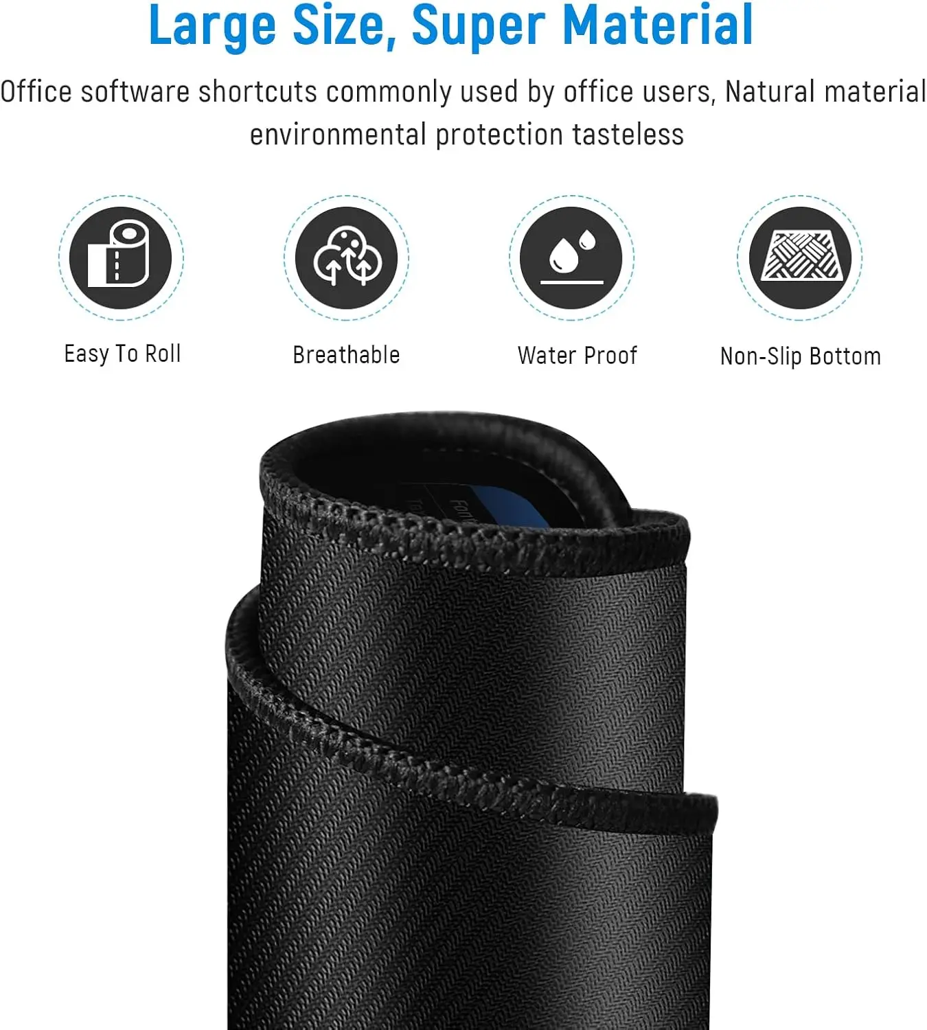 Keyboard Excel Shortcuts Mouse Mat Large 900x400mm Thick Extended Desk Pad Soft Computer Mice Mat for Macbook PC Laptop Office