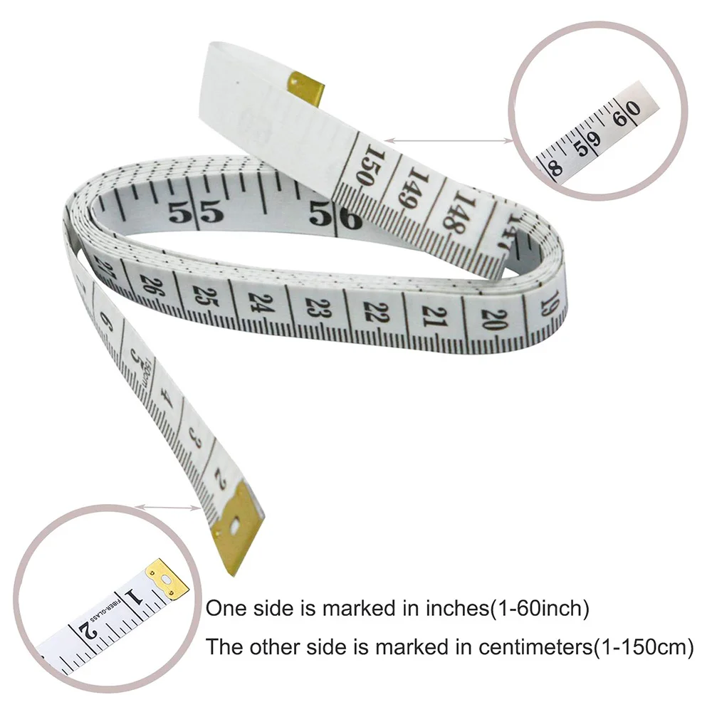White Soft Tape Measure Double Scale Body Sewing Flexible Ruler for Weight Loss Medical Body Measurement Sewing Tailor Craft