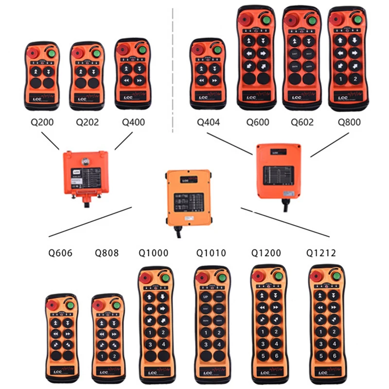Hot Sale Q1200 Q1212 Five Step Four Direction Joystick Crane Remote Control Transmitter Receiver Wireless Radio