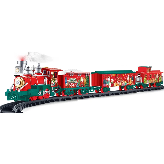 Shantou Train Set Toy for Kids Christmas Gift DIY Track with Light & Sound ABS & PC Material Battery Operated Railway Toys