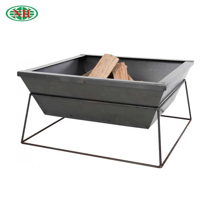 22inch wire legs square outdoor garden iron fire pit bowl