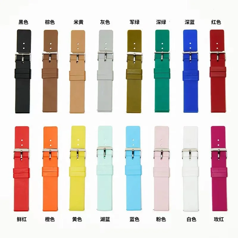 Hot Selling Sport Waterproof Silicone Hand Watch Bands 16mm 18mm 20mm 22mm Quick Release Rubber Watch Strap