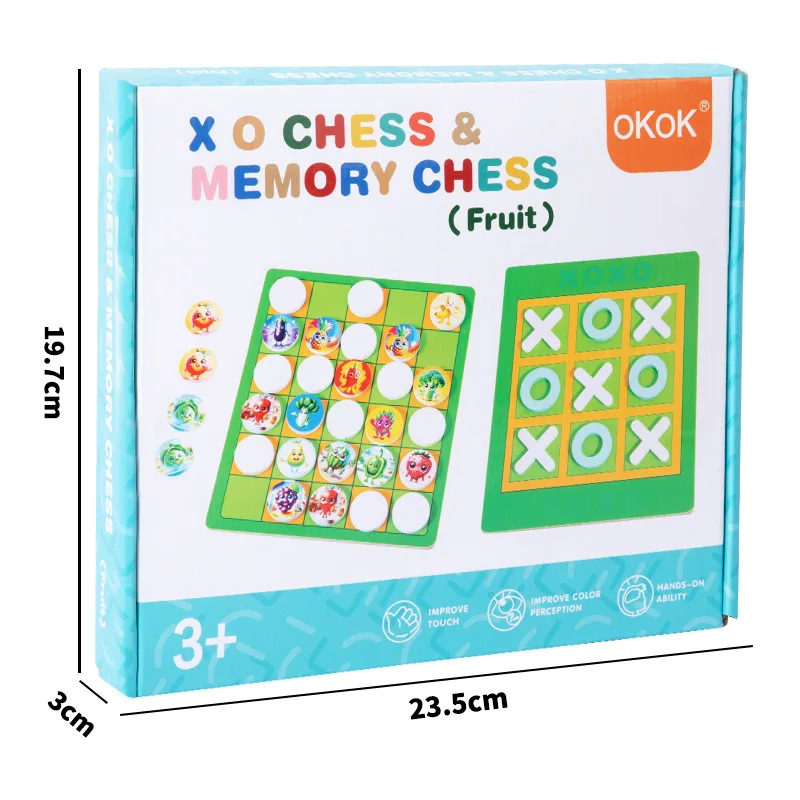 CPC CE EN71 Wooden Tic Tac Toe Mini Family Board Games Classical Puzzle Xo Chess Board Strategy Board Game