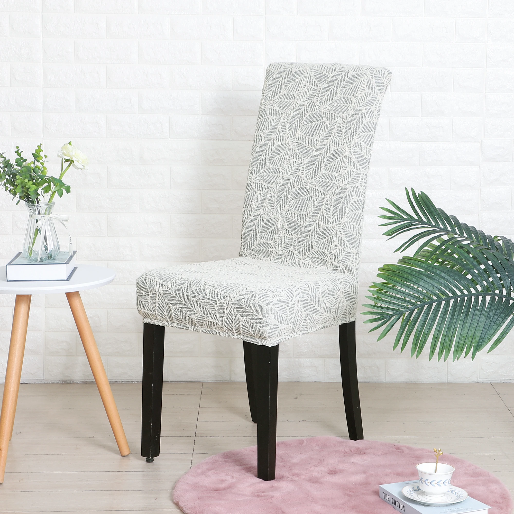 FORCHEER Jacquard Stretch Chair Covers for Dining Room ,Soft Thick Solid Luxury Dining Chair Slipcover Stretchable for Kitchen