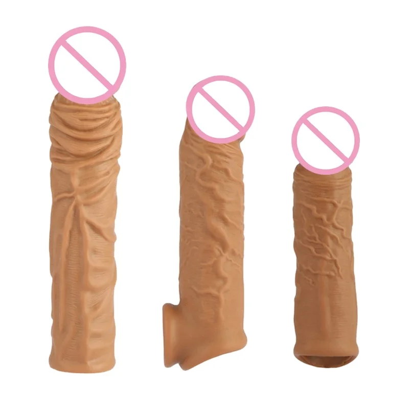 Silicone Cock Enlargement Extender Condoms for Men Penis Sleeve