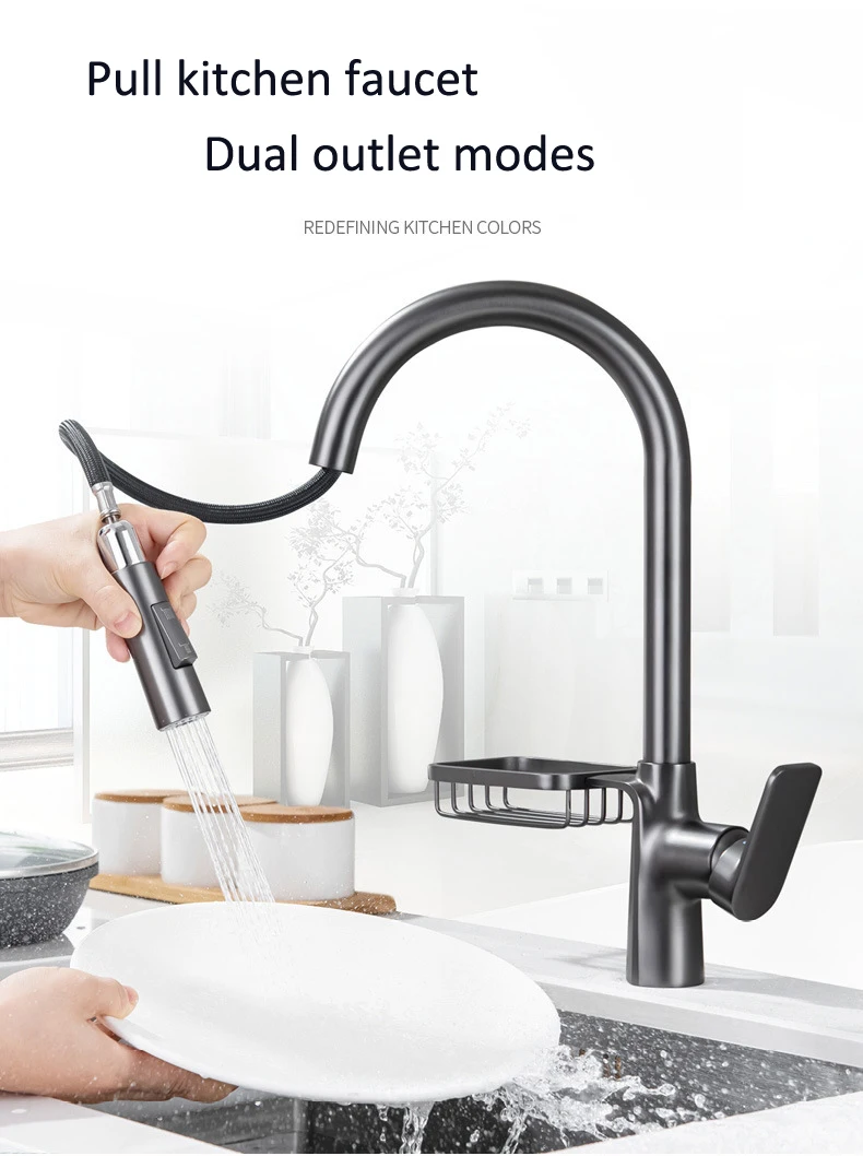 Sink kitchen pull tap hot and cold all copper faucet single cold faucet sink wash bowl faucet rotatable from China factory