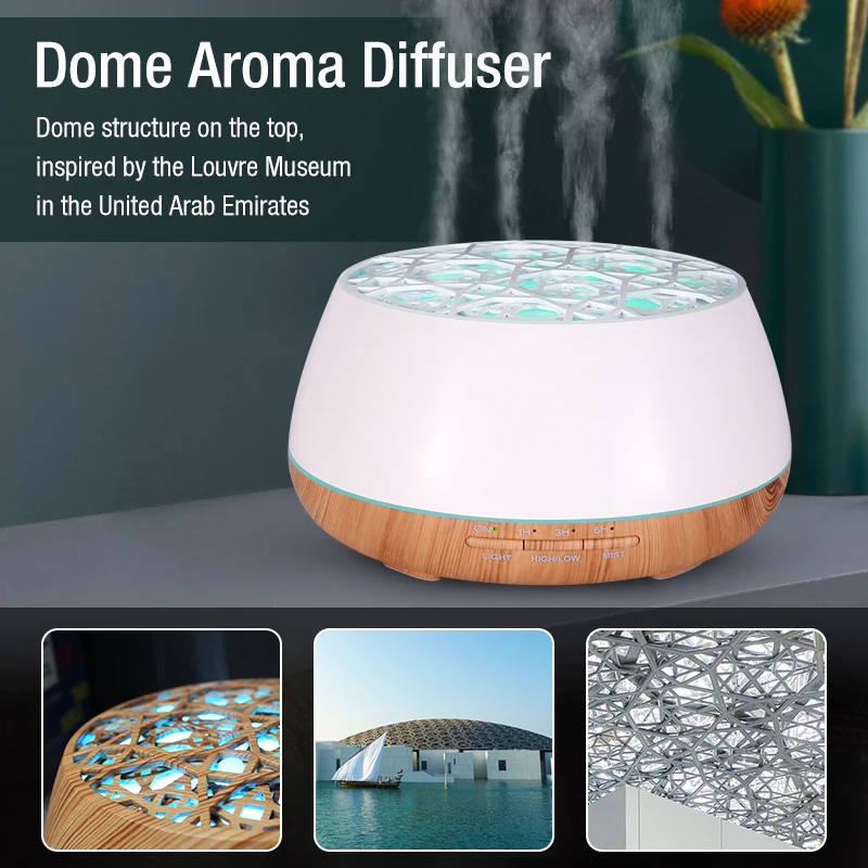 Essential Oil Diffuser 400ml Aroma Diffuser Phone Control Air Humidifier Electric Wooden Aromatherapy Diffuser