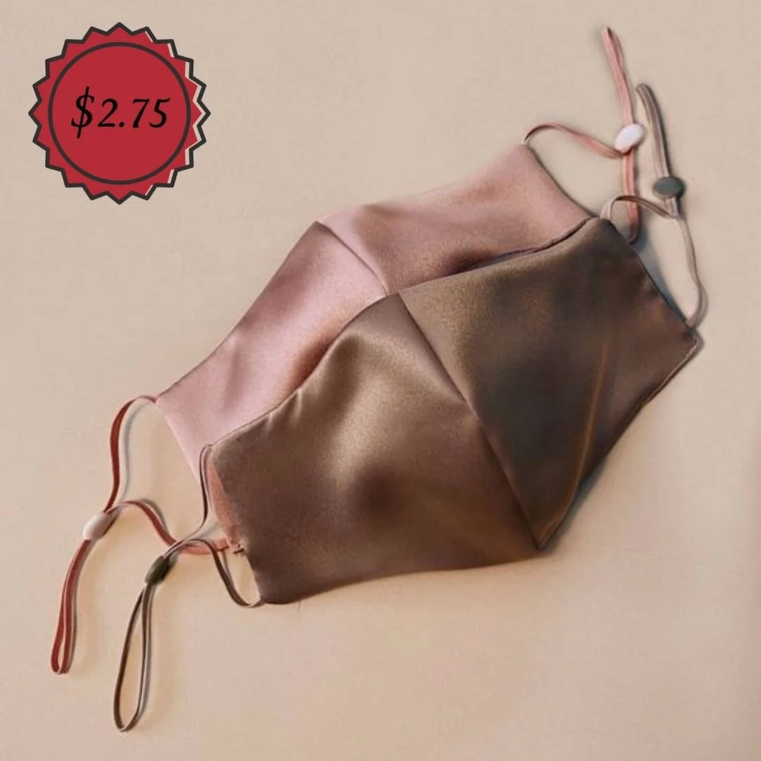 Шелковая Маска для лица Черная пятница со скидкой, многоразовая моющаяся сатиновая маска для лица с мягкими эластичными ремешками для ушей