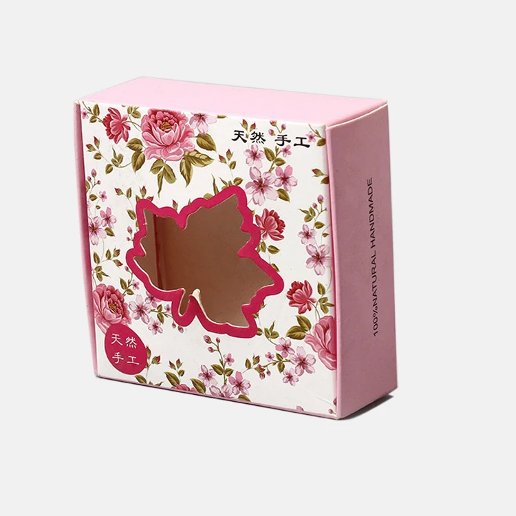 Custom small decorative pattern square paper cardboard soap box