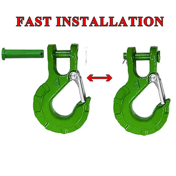 Heavy Duty G70 Alloy Steel Drop Forged Recovery Tactical Clevis Hook Galvanized Zinc Heavy Industry Towing Winch Hook