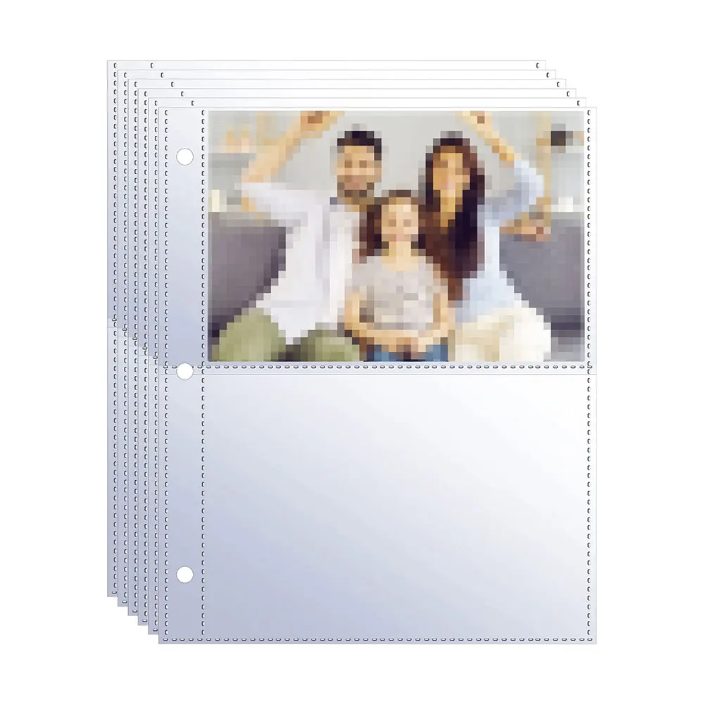 50 pcs Binder Pockets Clear PP Photocard Sheets Trading Card Binder Card Sleeves Photo Album Pages for Discbound Refill Sheet