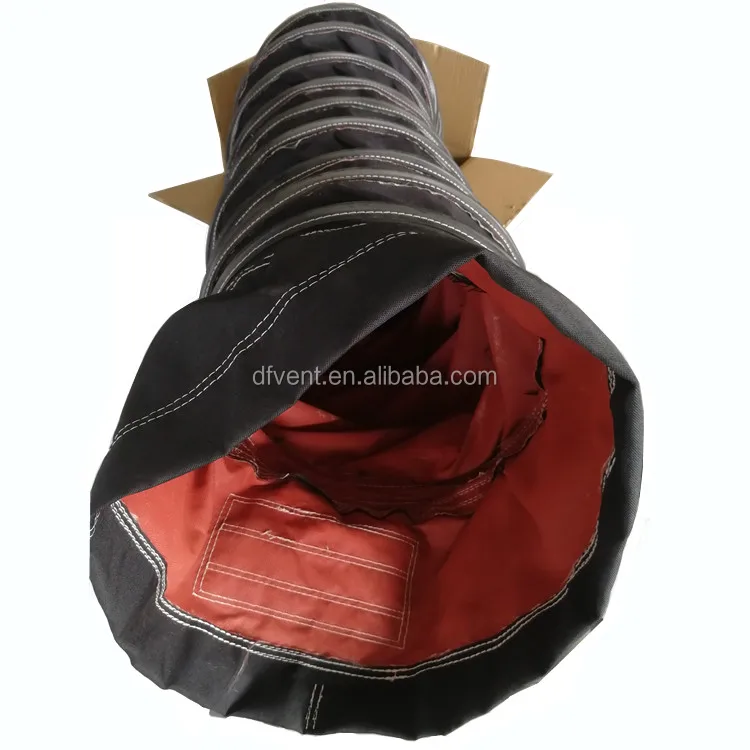 High Temperature Resistant Ducting Fiberglass Fabric Hose Flexible Exhaust Spiral Air Duct For Air Supply