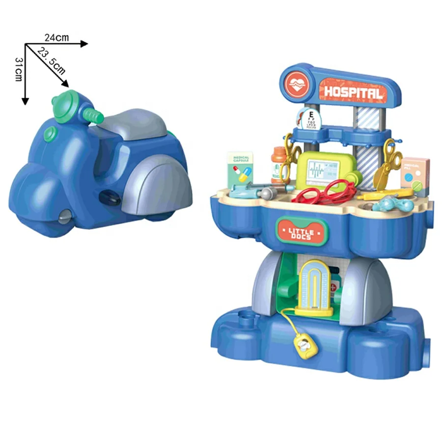 Cartoon Medicine Box Hospital Ambulance Doctor Toys Suitcase for Girls Boys