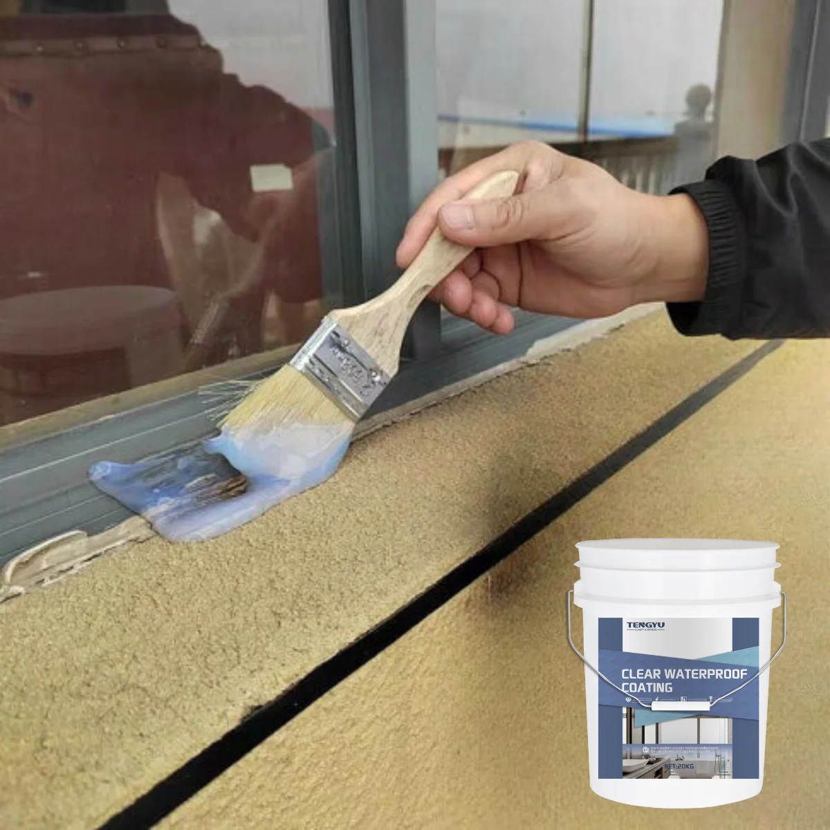 Factory price 100g 300g 1kg 20kg invisible water based clear acrylic waterproof coating for tiles