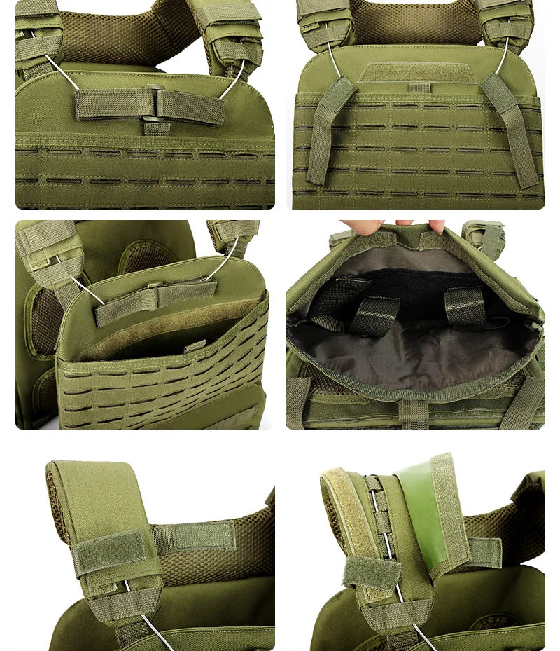 JSH  High Quality Wholesale Quick Release Combat Vest Protective Vest Assault Security Laser Cut Tactical Weighted Vest for Men