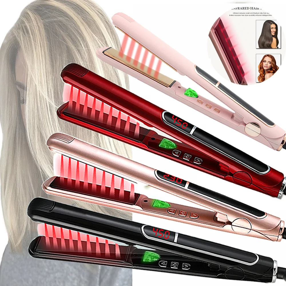 
Wholesale Private Label Ceramic Titanium Custom Flat Iron Ceramic Titanium Professional Best Hair Straightener 