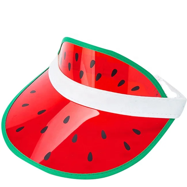 Factory Hot sell Plastic Sun Hat Watermelon Retro Sun Visor With elastic band
